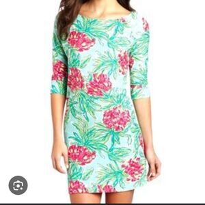 Lilly Pulitzer Pink and Green Floral Dress Tunic XS Spike The Punch
